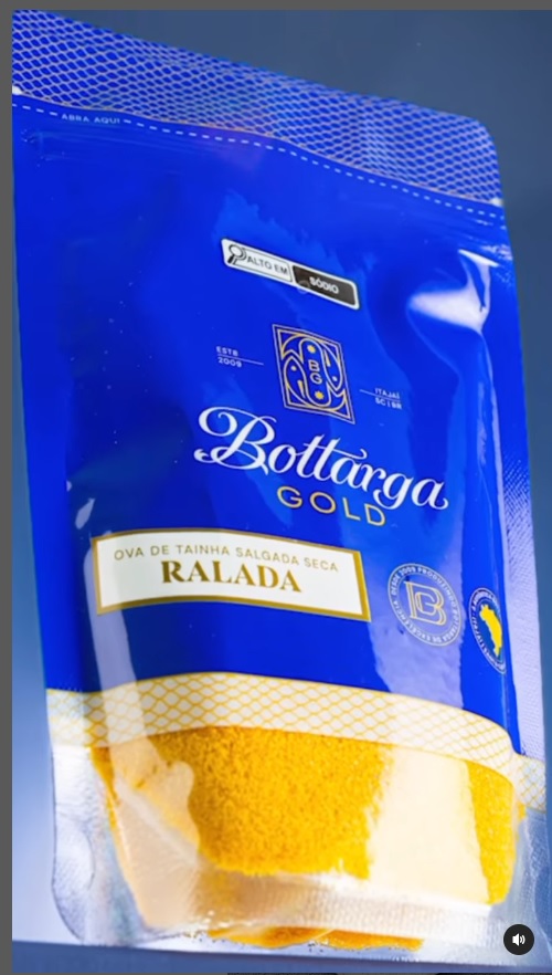 fabricante embalagem saco stand up pouch bottarga gold ova de tainha ralada