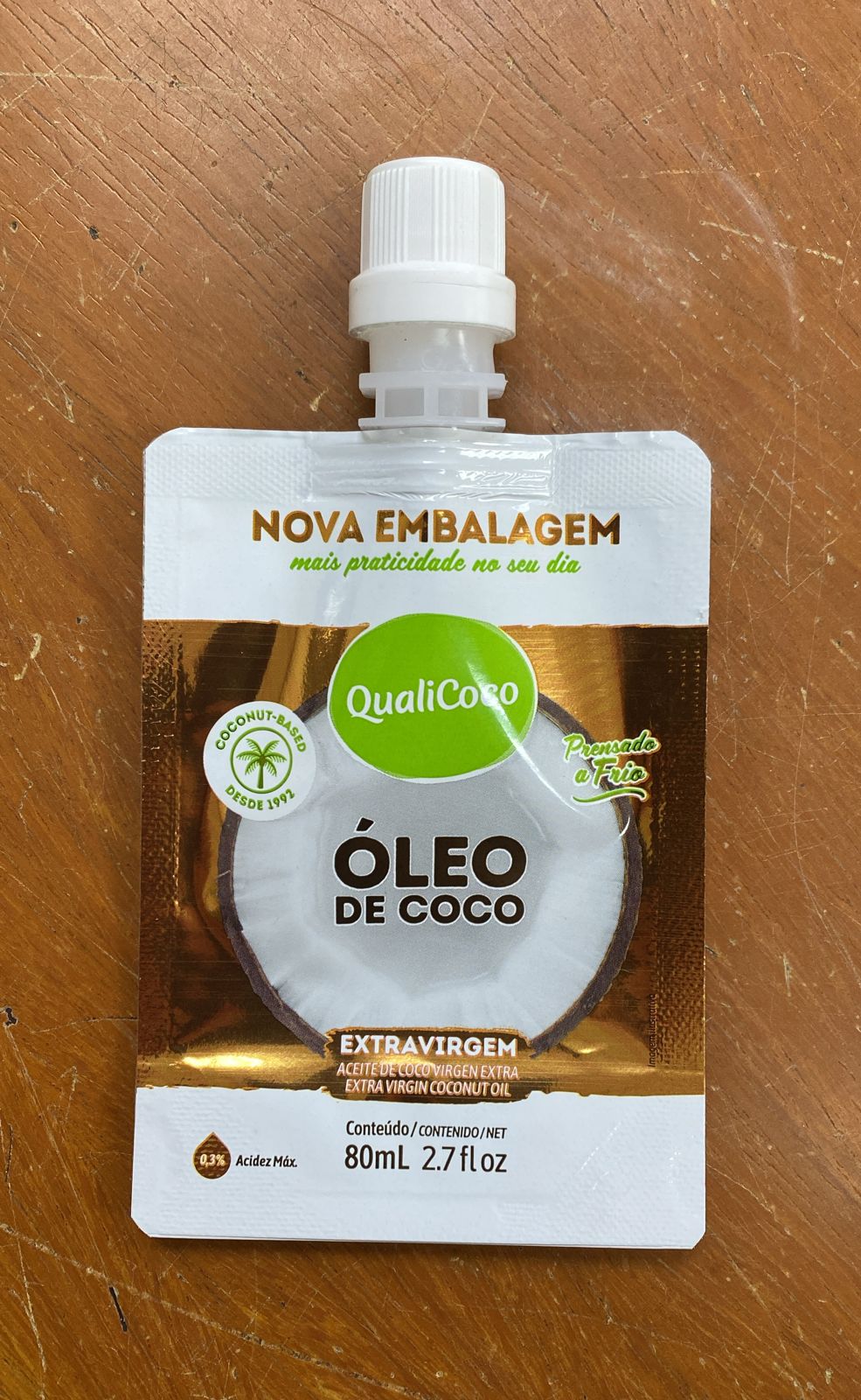 fabricante embalagem saco stand up pouch com bico com tampa oleo de coco extravirgem 80ml qualicoco nova embalagem 02